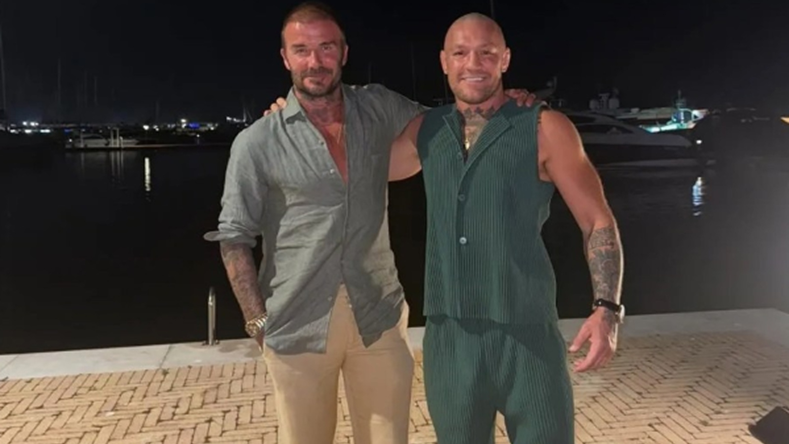 DAVID BECKHAM AND CONOR MCGREGOR SHARE SURPRISE LINK-UP ON LAVISH BREAK