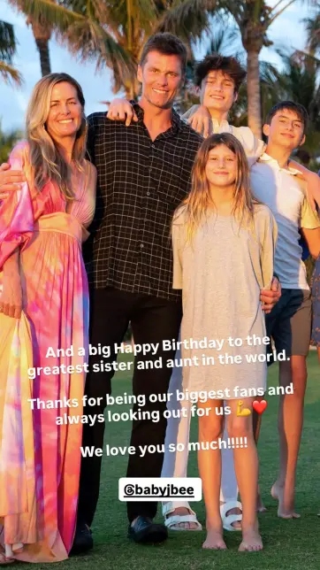 Tom Brady pictured with his sister and children on his birthday