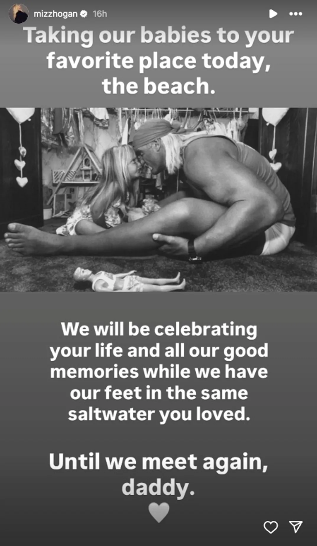 Brooke Hogan's instagram tribute after Hulk Hogan's funeral