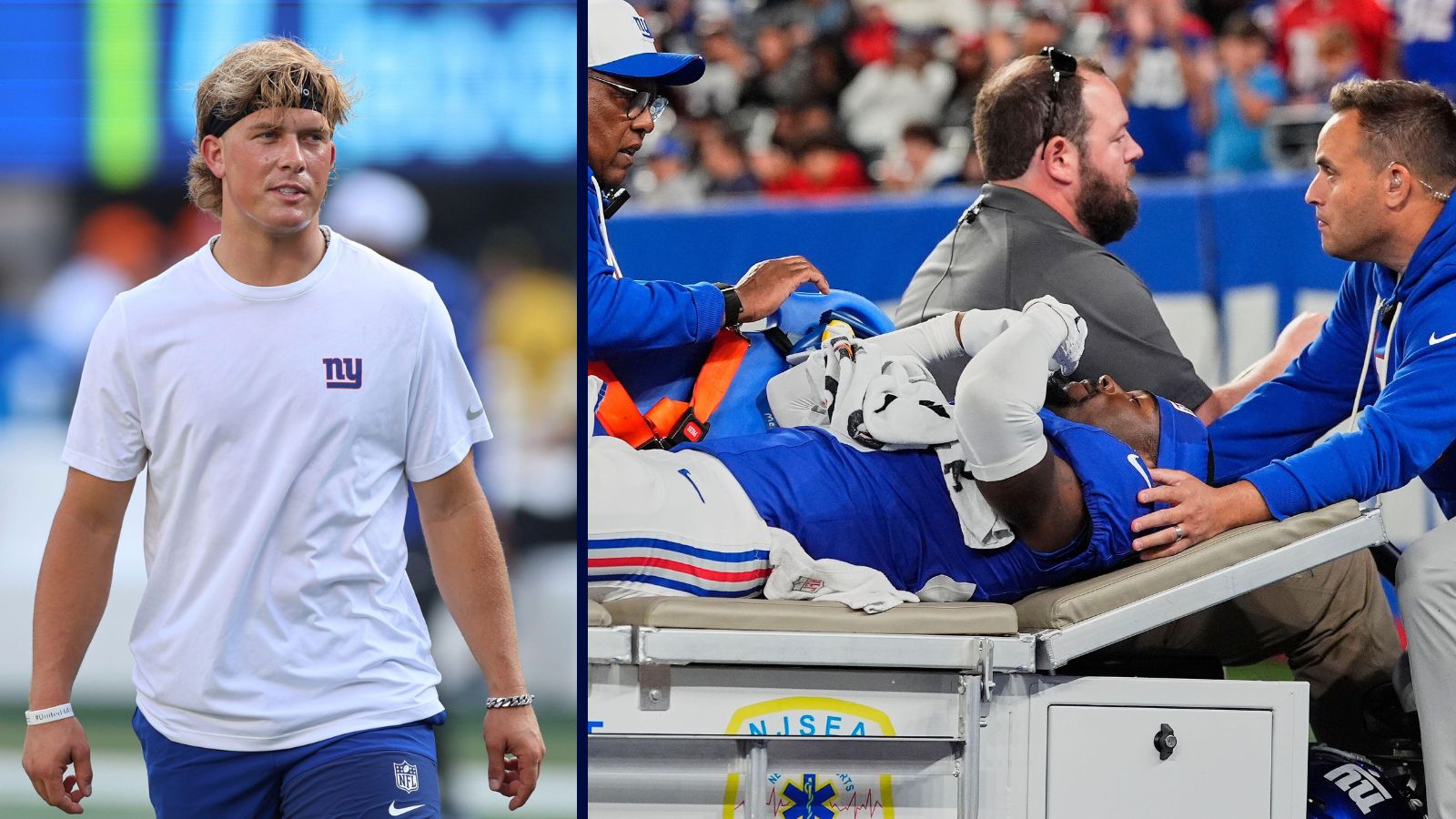 NFL STAR JAXSON DART CALLS FOR ‘PRAYERS’ AS NEW YORK GIANTS TEAMMATE SUFFERS HORROR INJURY