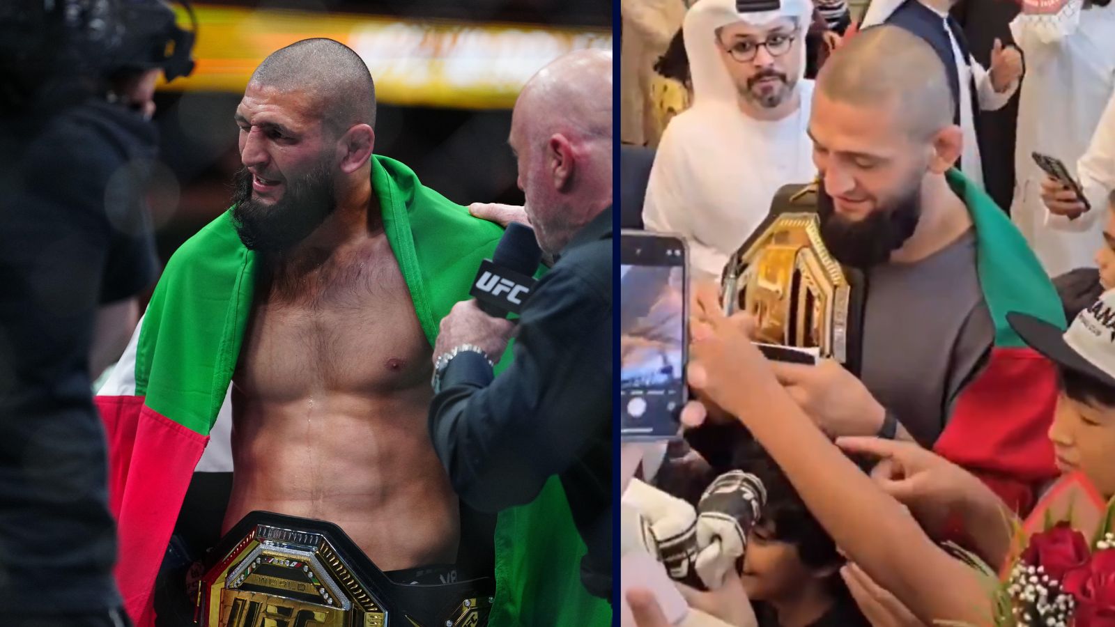 WATCH: KHAMZAT CHIMAEV GREETED AT UAE AIRPORT AS FANS FLOCK TO SEE NEW UFC CHAMPION