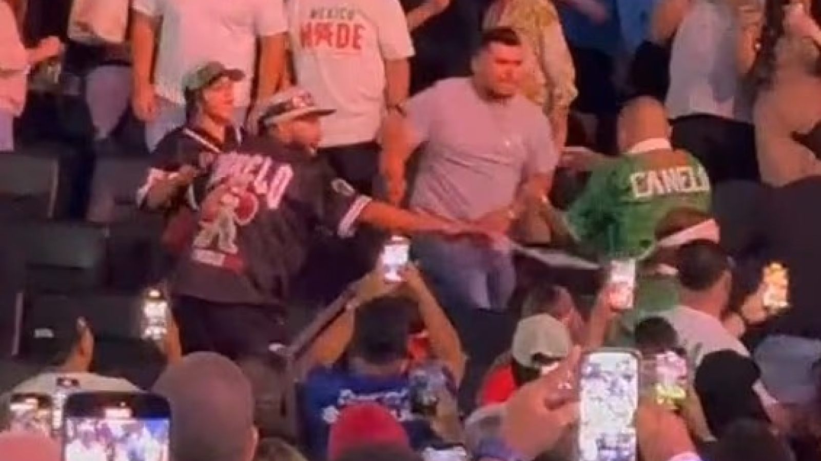 WATCH: VIOLENT FREE-FOR-ALL FIGHT AS FANS CLASH AT CANELO ALVAREZ V TERENCE CRAWFORD WEIGH-IN