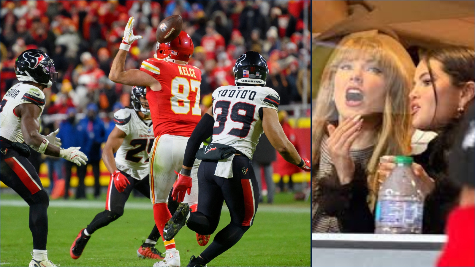 TRAVIS KELCE ALMOST IN TEARS AS TAYLOR SWIFT’S STAR-STUDDED SUITE WATCHES ON