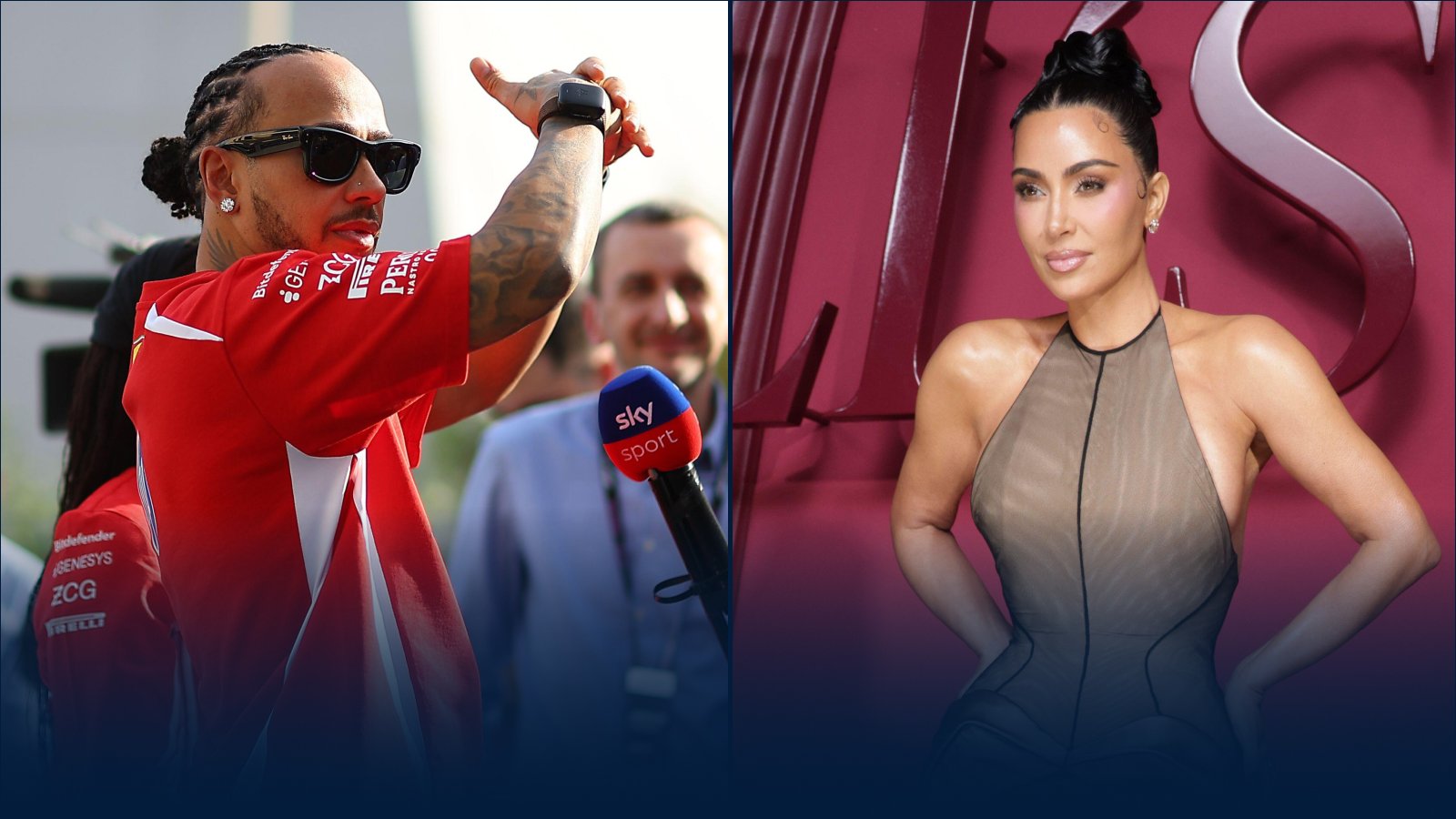 LEWIS HAMILTON SHUTS DOWN KIM KARDASHIAN QUESTIONS AFTER SUPER BOWL APPEARANCE